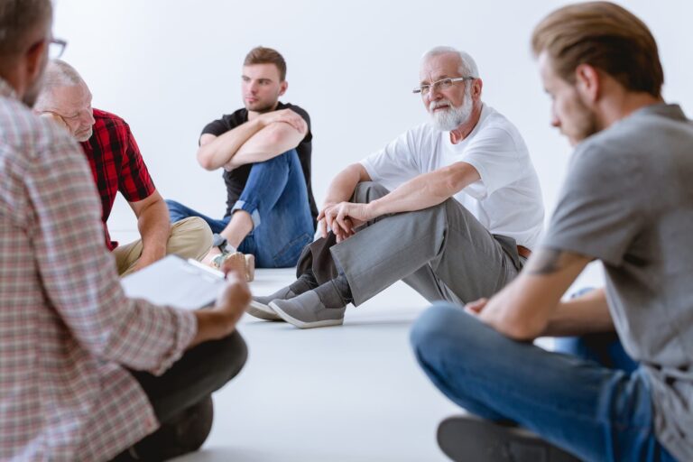 men in a group therapy session for Physical Infidelity| Becoming Well Institute